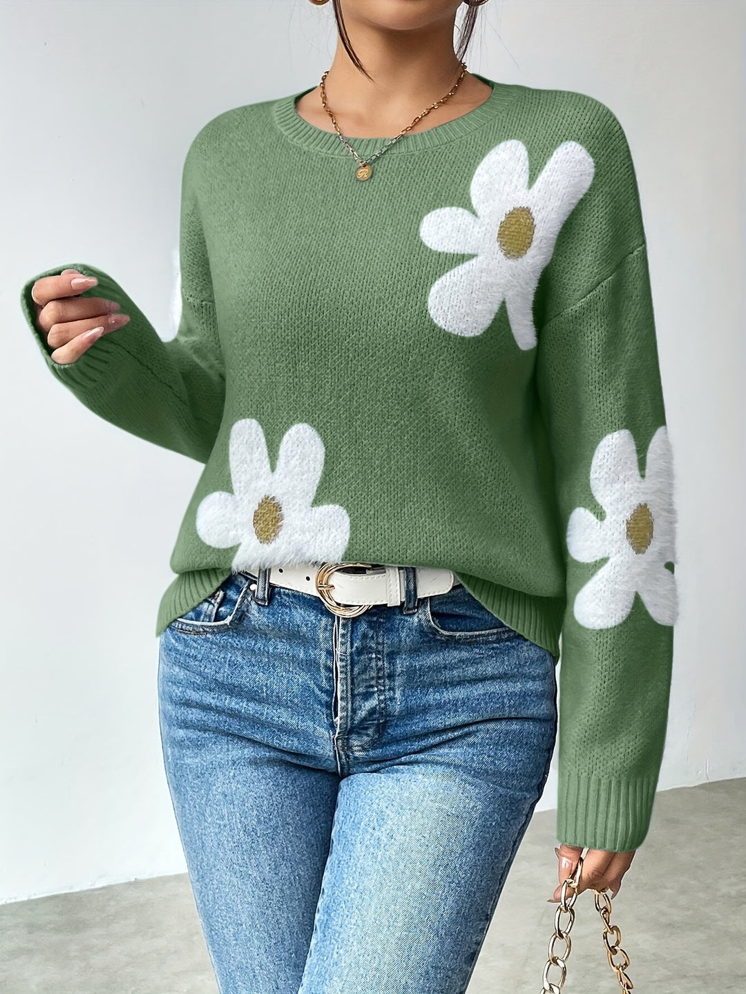 Pam - Elegant Floral Jumper