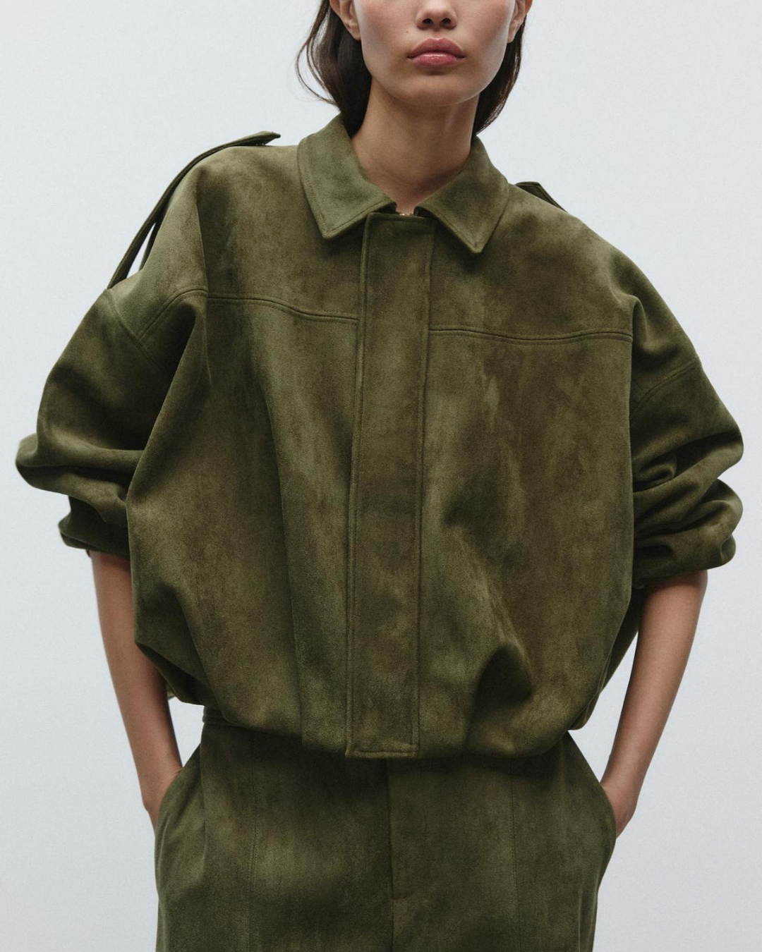Senna - Suede Effect Bomber Jacket