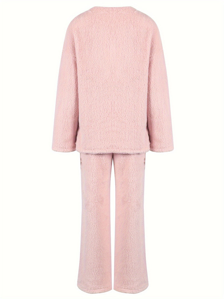 Melita - Cozy Elegant Women's V-Neck Set