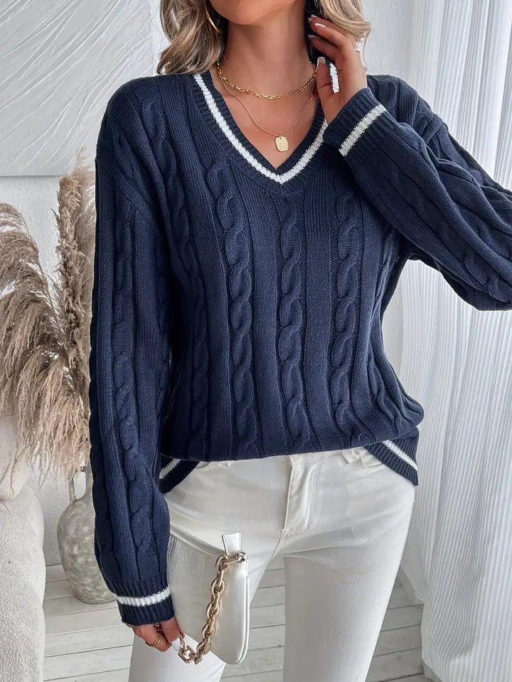Rina - Autumn V-Neck Cozy Sweater