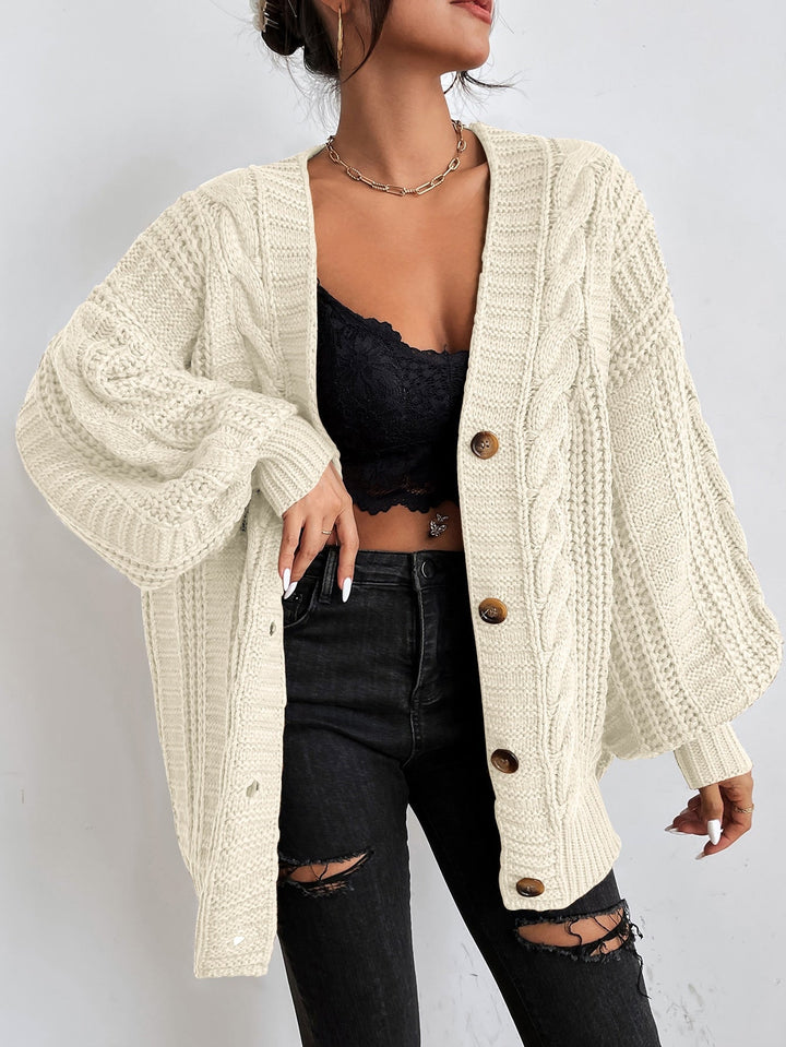 Rhonda - Hearthside Cable Knit Slouch Cardigan