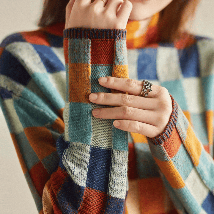 Tanya - Women’s Patchwork Turtleneck Jumper