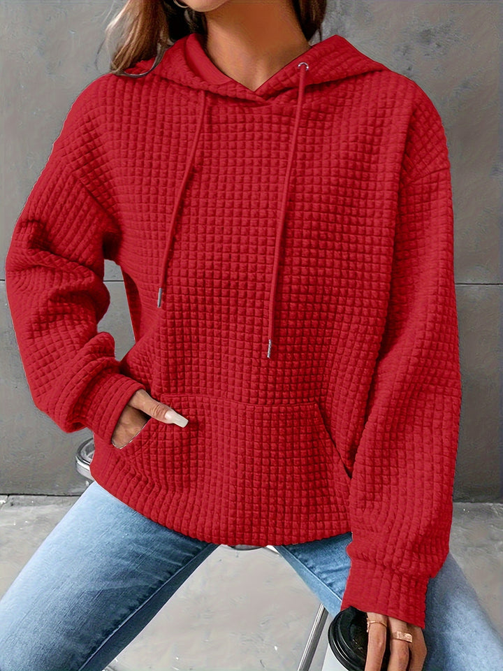 Lizzy - Cozy Waffle Grid Hoodie