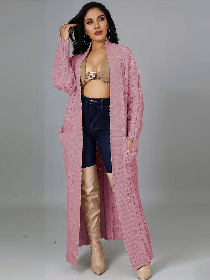 Samya™ - Extra-Long Cable Knit Cardigan