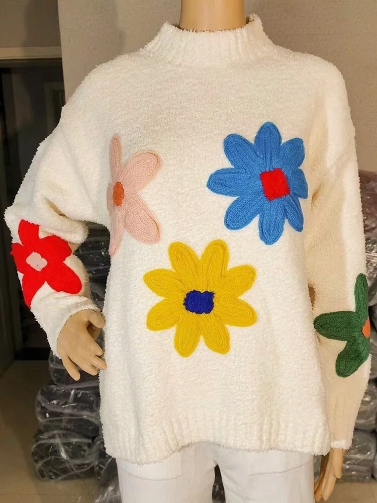 Leese - Elegant Floral Knit Jumper
