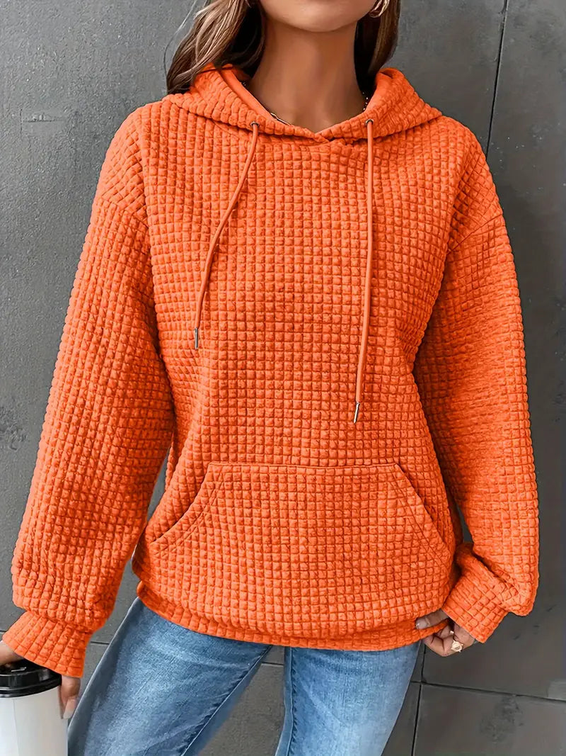 Lizzy - Cozy Waffle Grid Hoodie