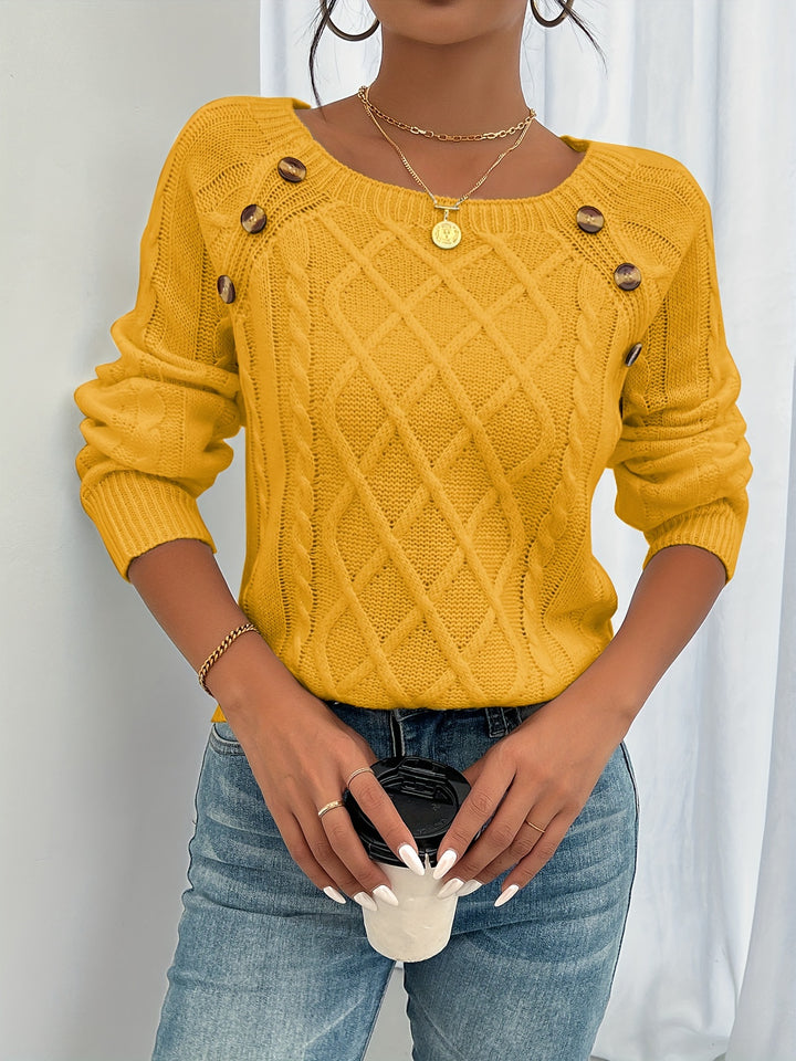 Viviene - Elegant Cable Knit Sweater