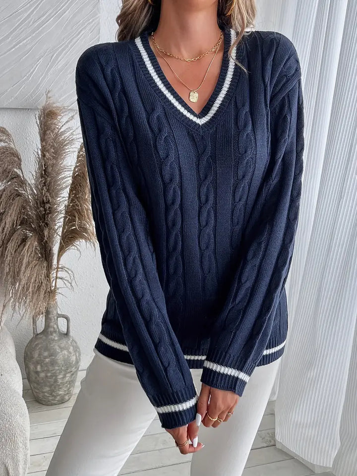 Rina - Autumn V-Neck Cozy Sweater