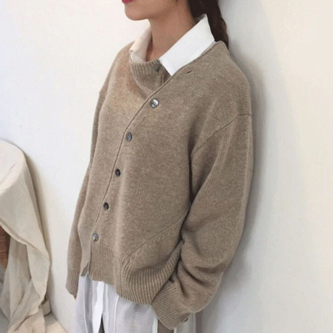 Irene™ | Button-Down Sweater with Layered Collar