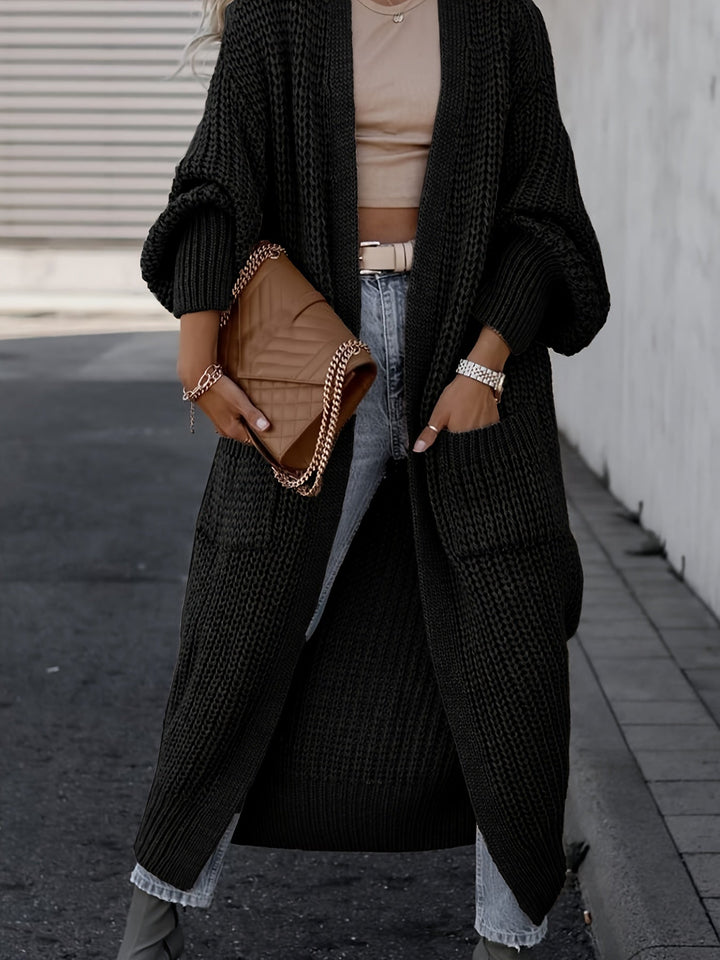 Nat - Elegant Chunky Knit Long Cardigan