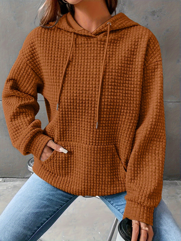 Lizzy - Cozy Waffle Grid Hoodie
