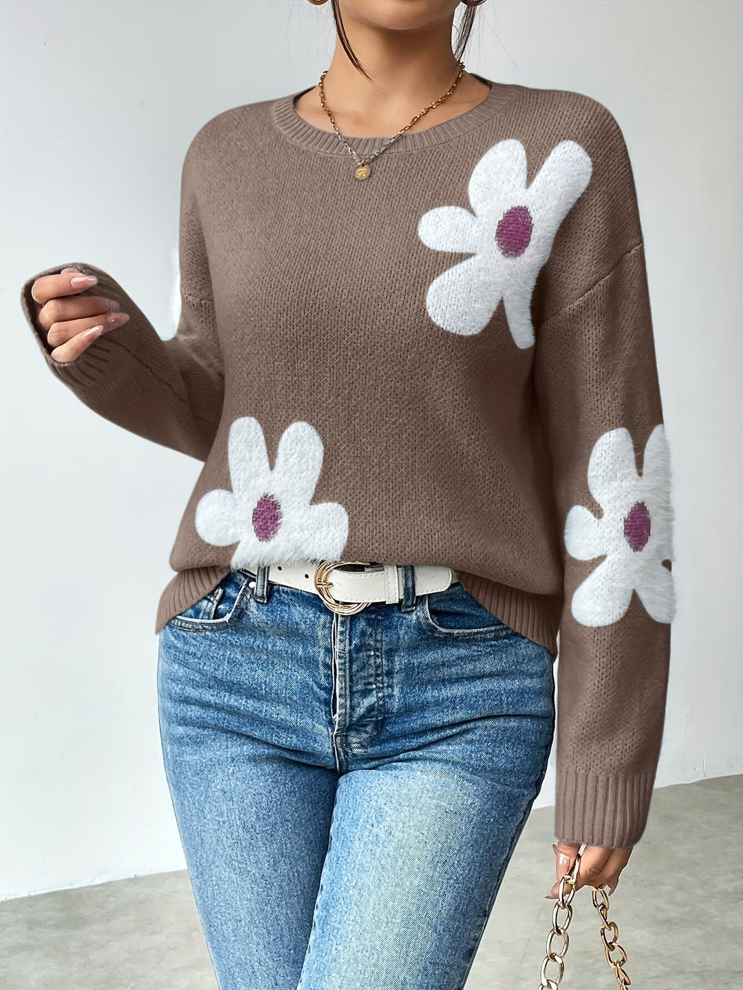 Pam - Elegant Floral Jumper