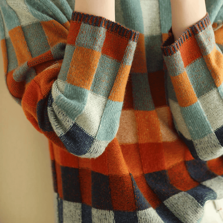 Tanya - Women’s Patchwork Turtleneck Jumper