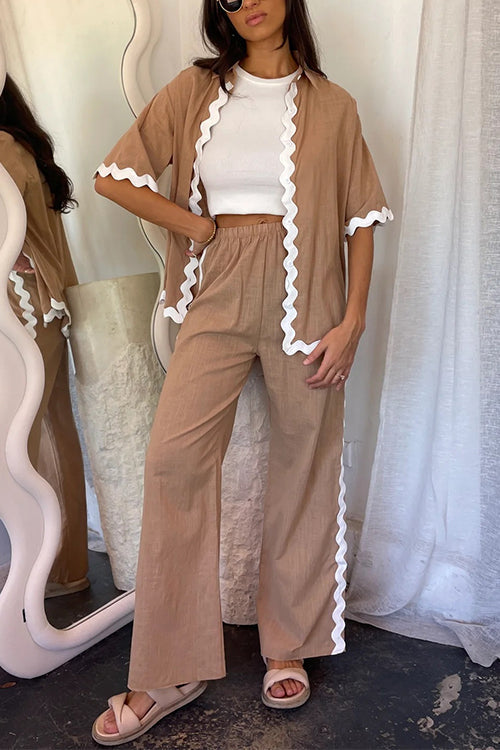 Gwyn - Ric Rac Button Up & Elastic Pants Set – Stylish & Relaxed