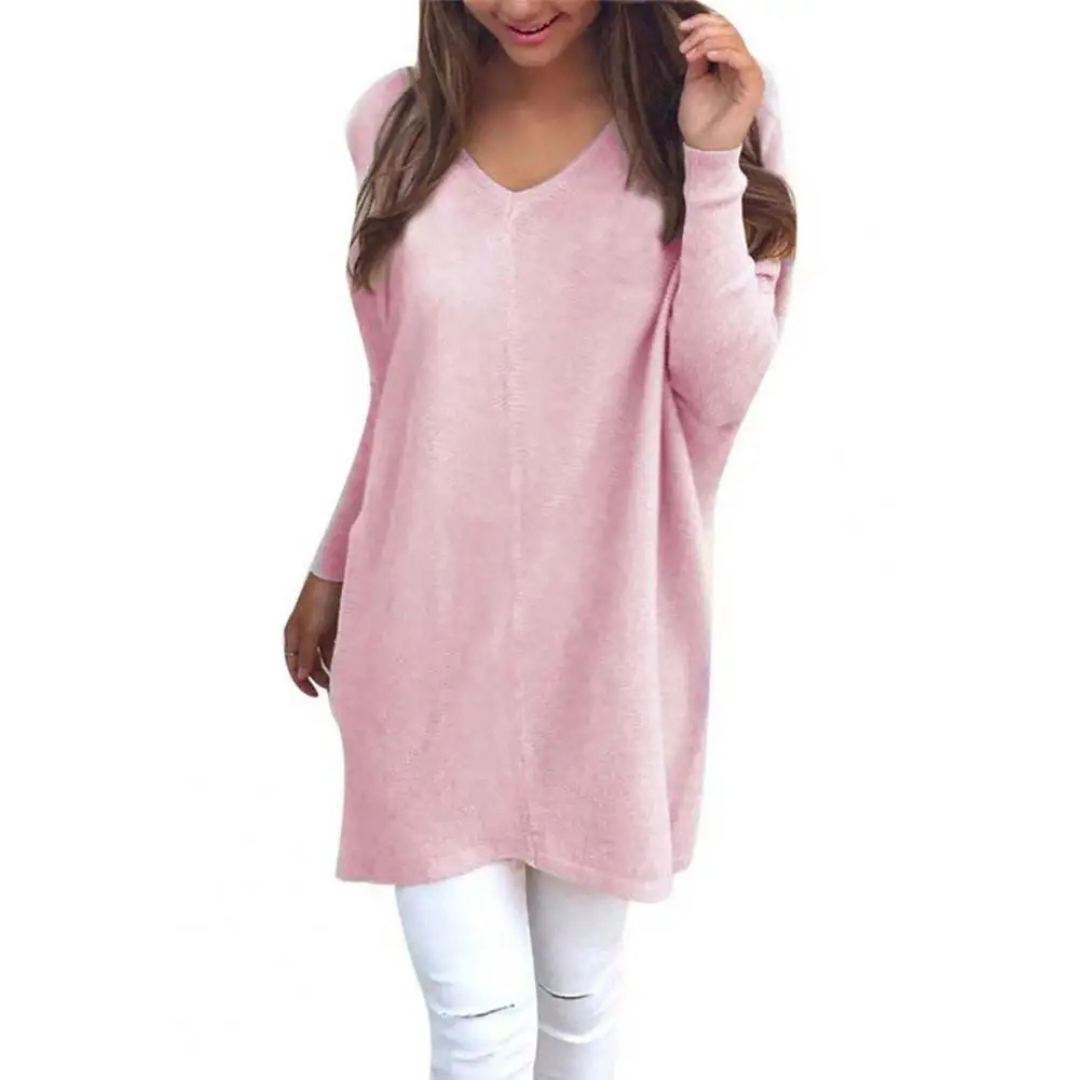 Wanda - Ladies' Cosy Oversized V-neck Jumper