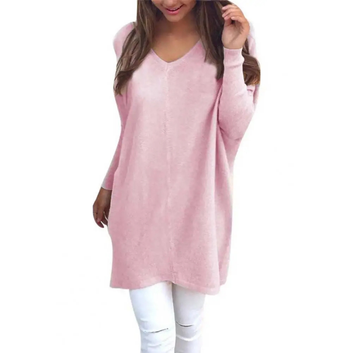 Wanda - Ladies' Cosy Oversized V-neck Jumper