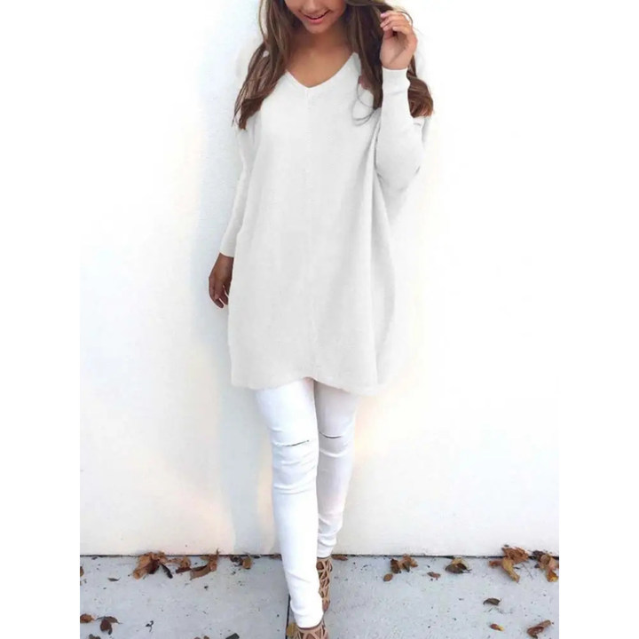 Wanda - Ladies' Cosy Oversized V-neck Jumper