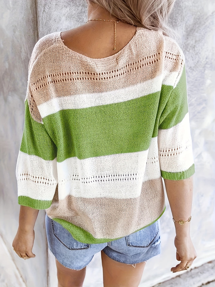 Ida - Striped V-Neck Sweater
