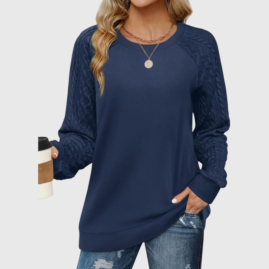 Arlene - Crewneck Cable Knit Sweater