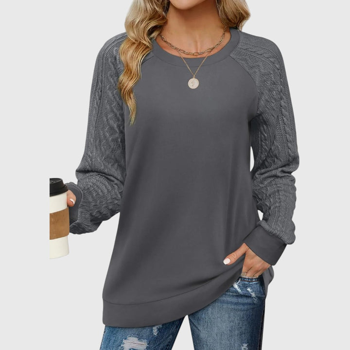 Arlene - Crewneck Cable Knit Sweater