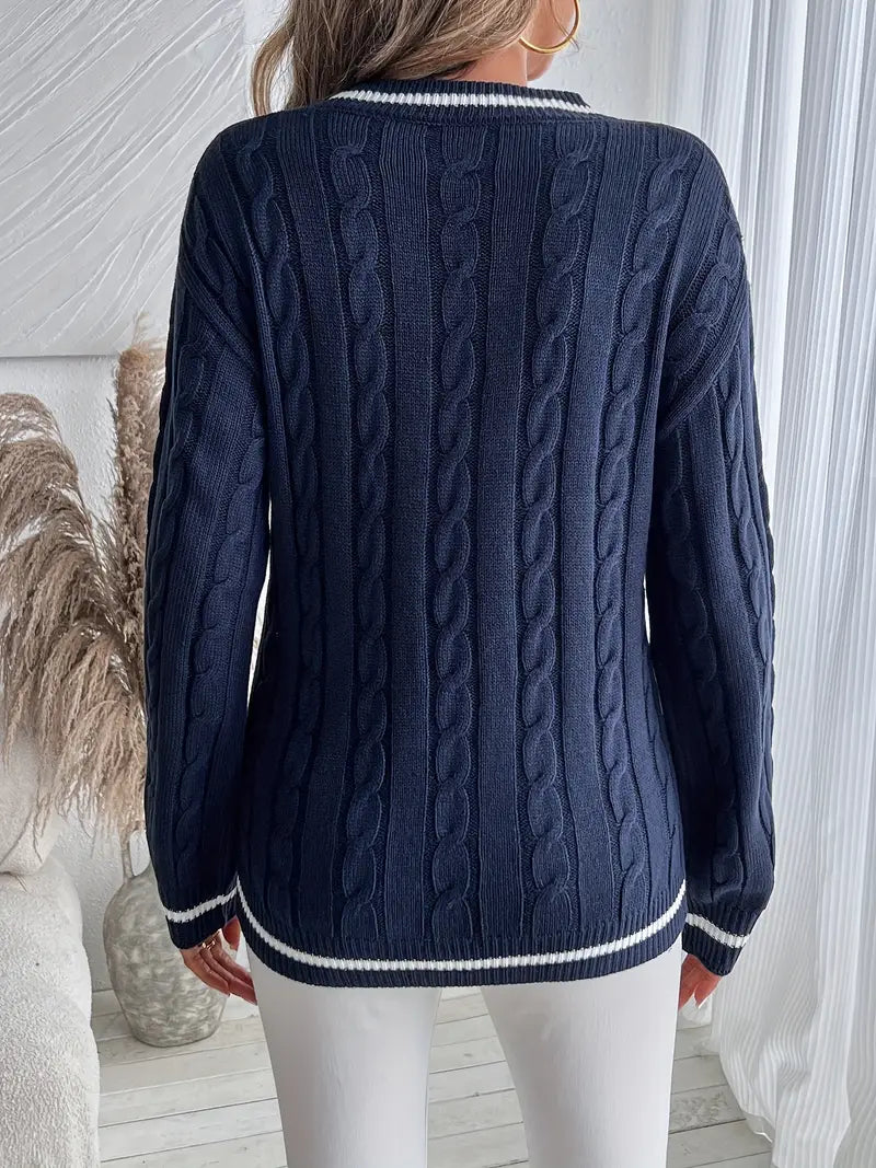 Rina - Autumn V-Neck Cozy Sweater