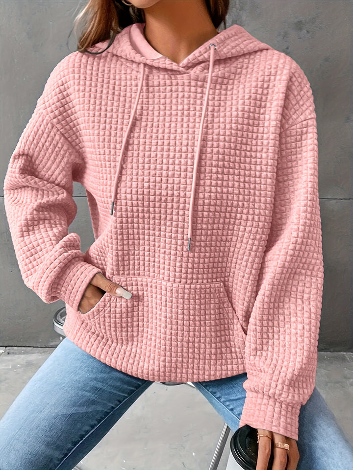 Lizzy - Cozy Waffle Grid Hoodie