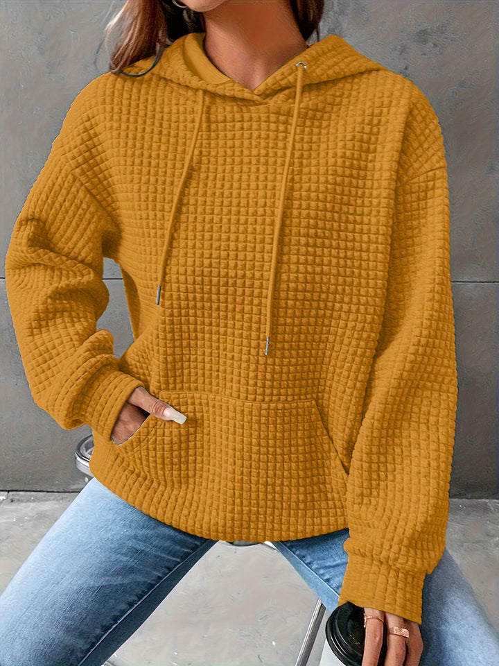 Lizzy - Cozy Waffle Grid Hoodie