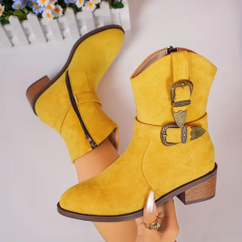 Annette - Stylish Chunky Heel Ankle Boots