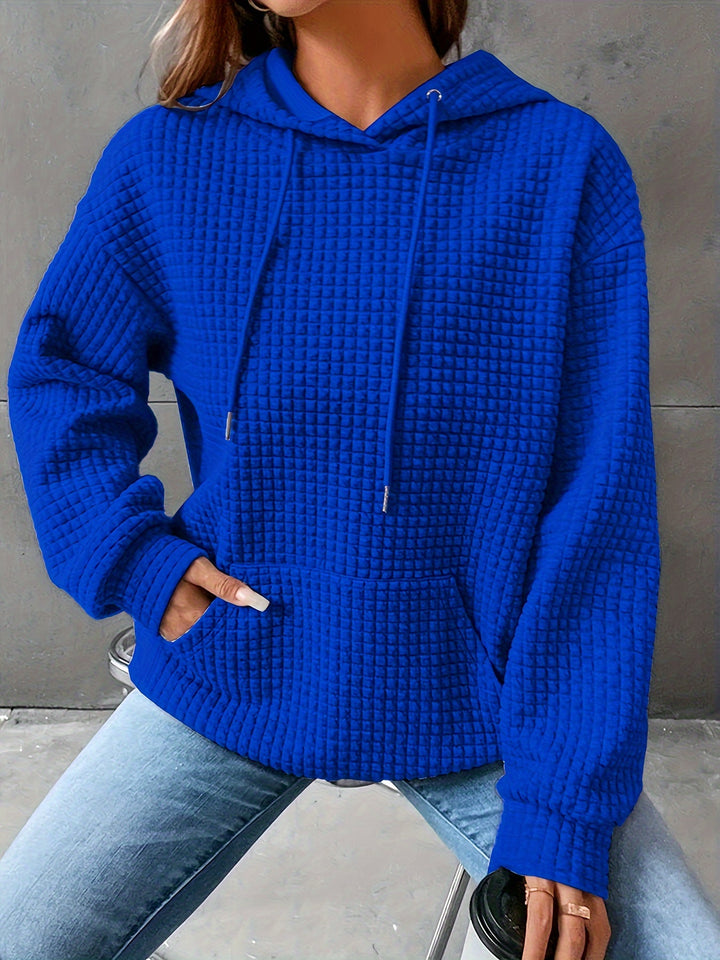 Lizzy - Cozy Waffle Grid Hoodie