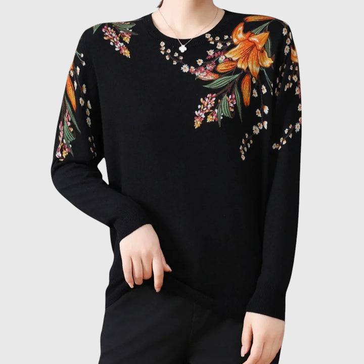 Lotti™ - Elegant Floral Knit Jumper