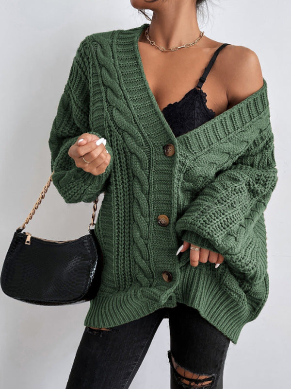 Rhonda - Hearthside Cable Knit Slouch Cardigan