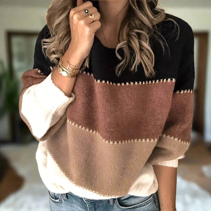 Anthea - Modern Colour-Block Jumper