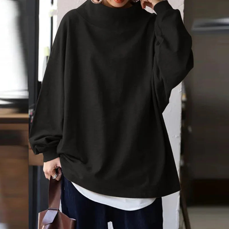 Yolanda - Oversized round neck jumper for women