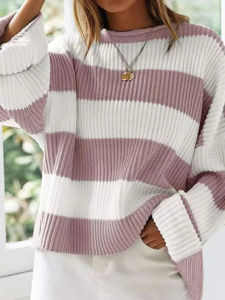 Sasha - Striped Oversized Knit Sweater