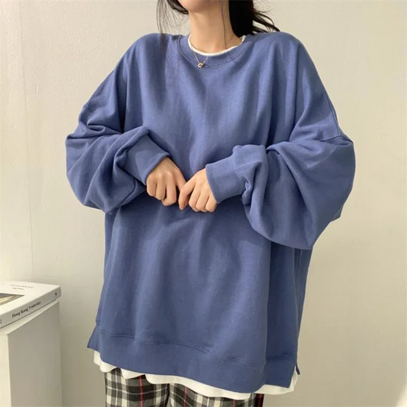 Lesley - Oversized round neck jumper for women