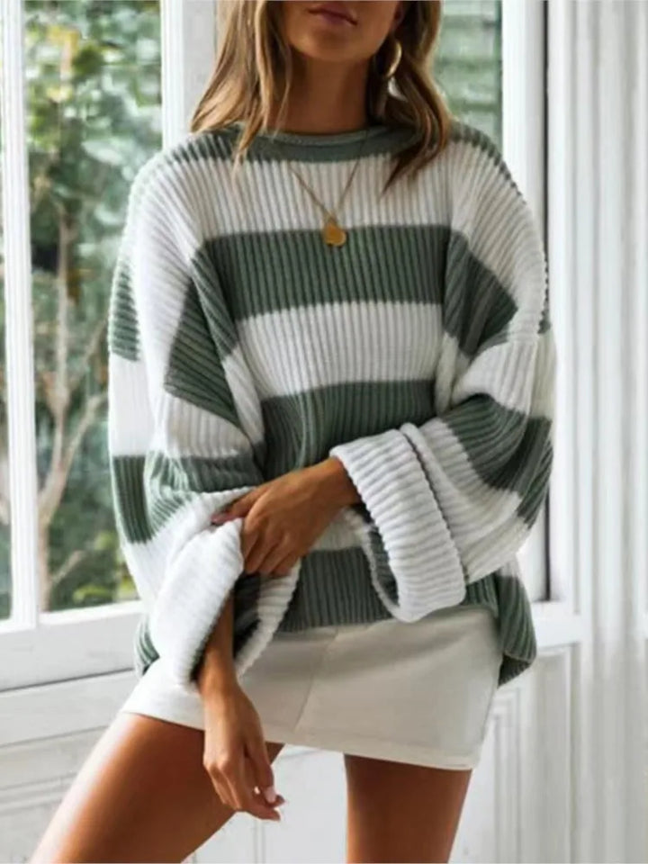 Sasha - Striped Oversized Knit Sweater
