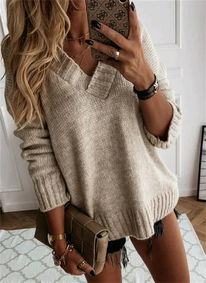 Cathy - Soft Knit V-Neck Jumper