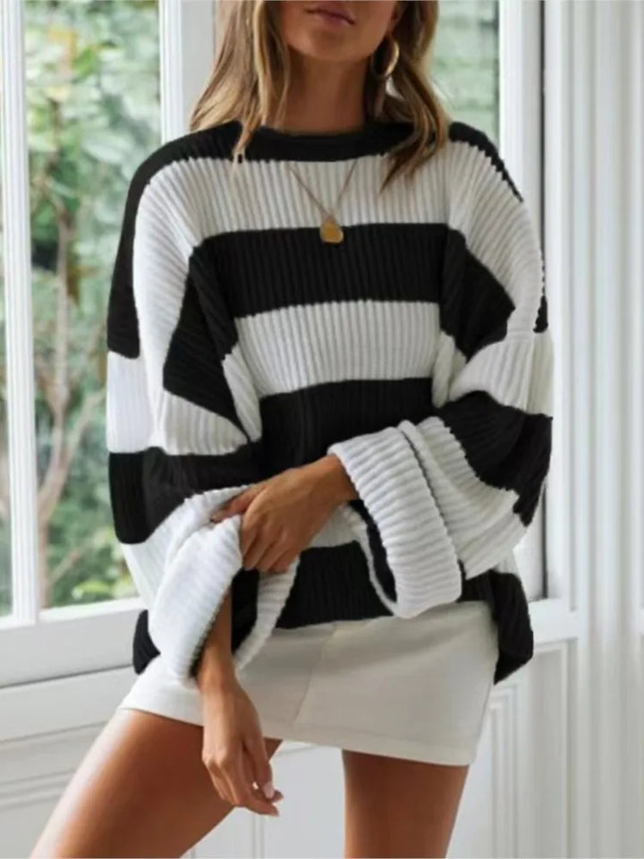 Sasha - Striped Oversized Knit Sweater