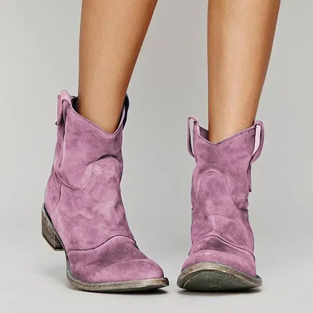 Samantha – Vintage Cowboy Ankle Boots