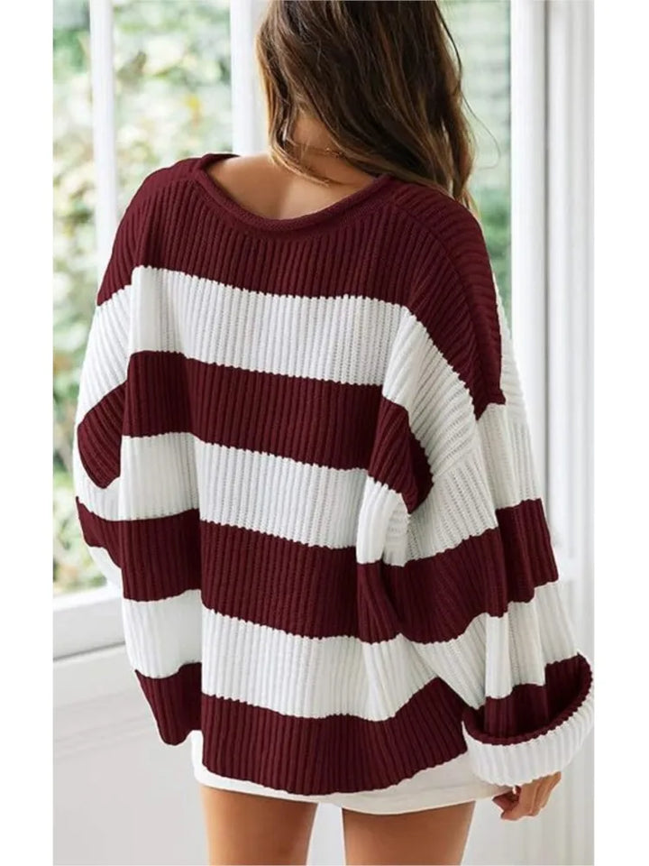 Sasha - Striped Oversized Knit Sweater