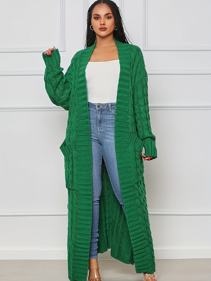 Samya™ - Extra-Long Cable Knit Cardigan