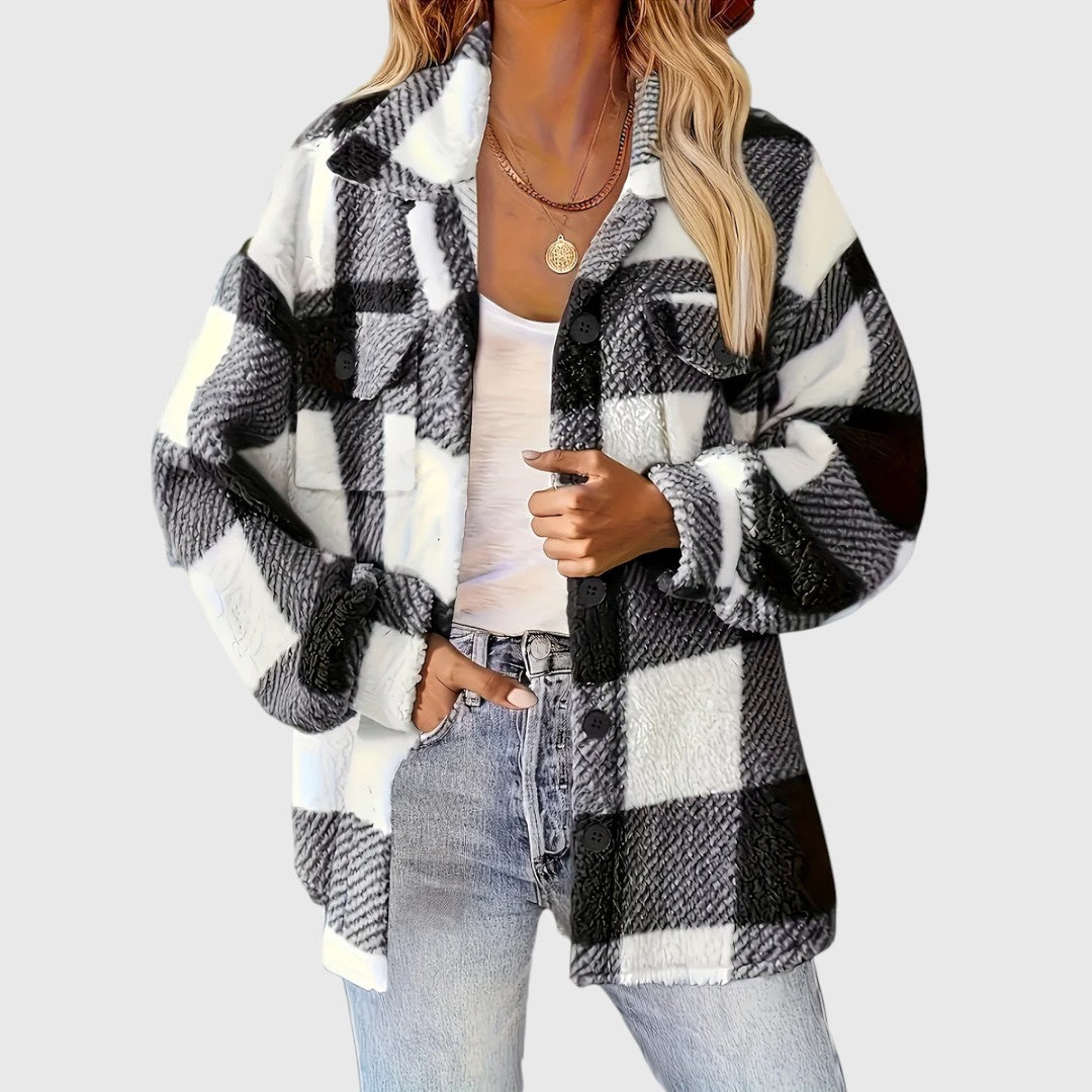 Yabbi - Polar Fleece Plaid Jacket