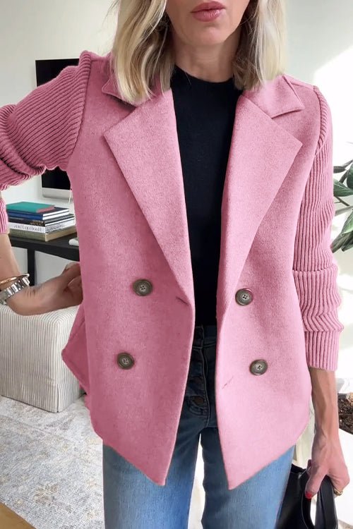 Nita - Elegant Knit-Sleeve Blazer