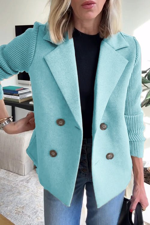 Nita - Elegant Knit-Sleeve Blazer