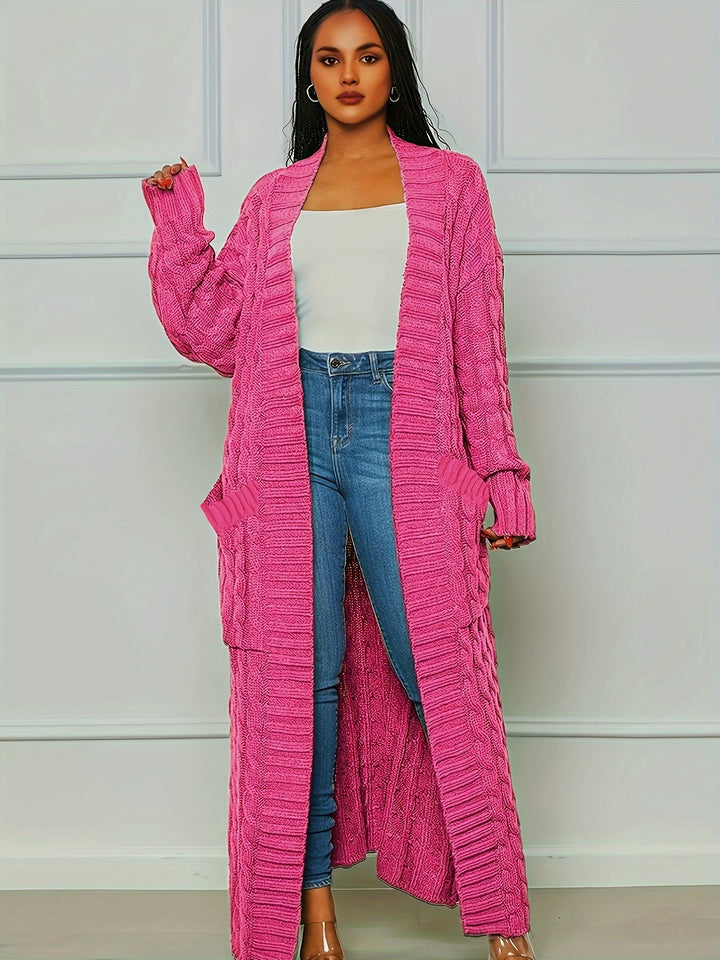 Samya™ - Extra-Long Cable Knit Cardigan