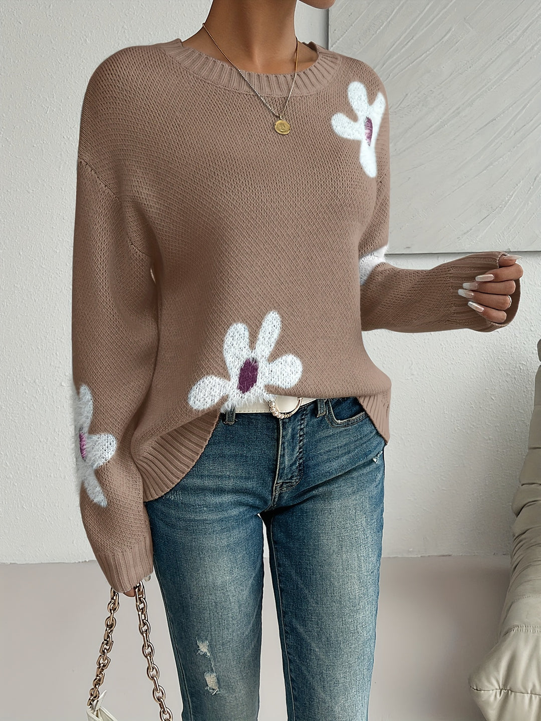 Pam - Elegant Floral Jumper