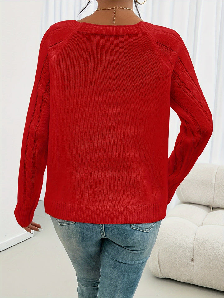 Viviene - Elegant Cable Knit Sweater