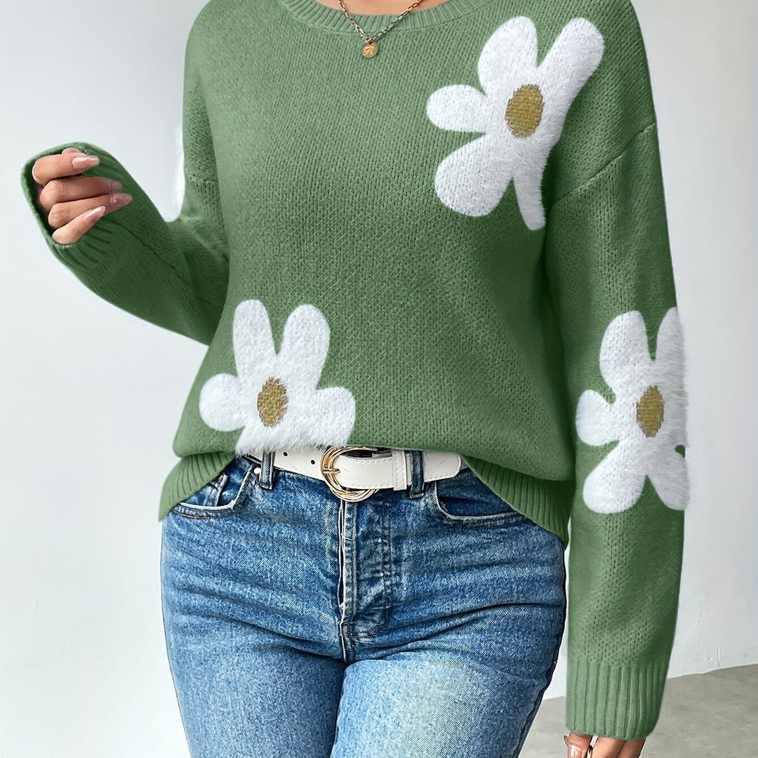 Pam - Elegant Floral Jumper