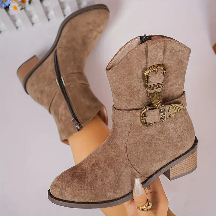 Annette - Stylish Chunky Heel Ankle Boots