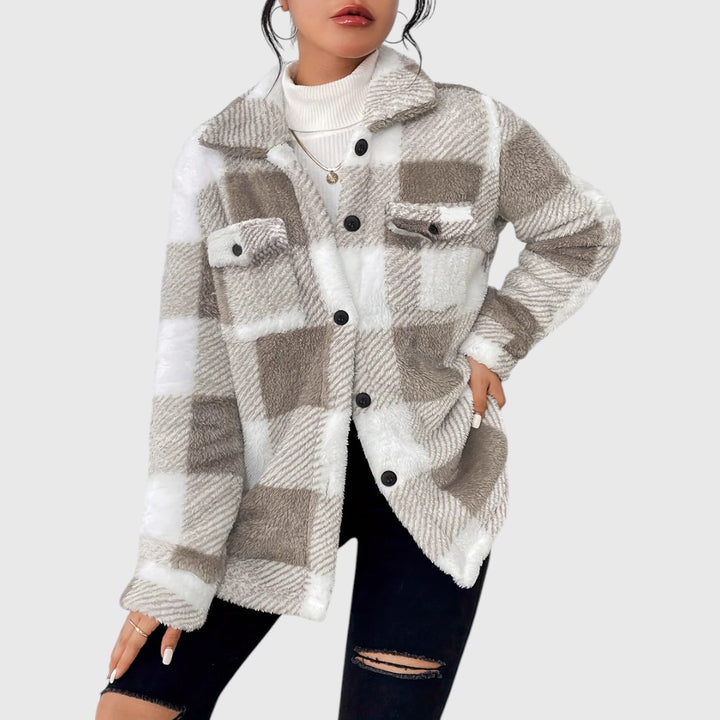 Yabbi - Polar Fleece Plaid Jacket
